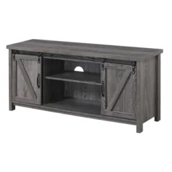 Blake Barn Door TV Stand For TVs Up To 55" With Shelves And Sliding Cabinets - Breighton Home -Baxton Studio Shop GUEST 588252aa 08c4 4ebd bc48 8bf213d2e5b8