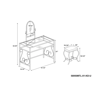 Clarisse Metal Vanity Set Brown - Linon 11 Clarisse Metal Vanity Set Brown - Linon - Image 11