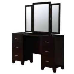 3pc Scrugham Contemporary 6 Drawer Vanity With Barstool Espresso - MiBasics -Baxton Studio Shop GUEST 59019dd3 0bde 42a5 a8bd bbc0b4aa85d3
