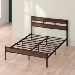 Roman Bamboo And Metal Platform Bed Frame Brown - Zinus -Baxton Studio Shop GUEST 5965e592 7468 49a1 9ad5 5373a8fdc53a