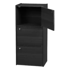 IRIS USA 3 Tier Bookcase With Magnetic Doors -Baxton Studio Shop GUEST 5a779510 c05f 41a9 ad4c 813d5ba14375