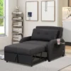 3 In 1 Pull Out Sleeper Sofa With 2 Wing Table And USB Charge-ModernLuxe