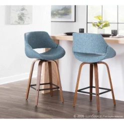 Set Of 2 Fabrico Mid-Century Modern Counter Height Barstools - LumiSource -Baxton Studio Shop GUEST 5abe919f 56df 4a2f a733 70a80d86e058