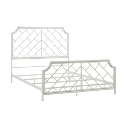 Queen Brinley Geometric Mosaic Metal Bed White - Inspire Q 7 Queen Brinley Geometric Mosaic Metal Bed White - Inspire Q - Image 7