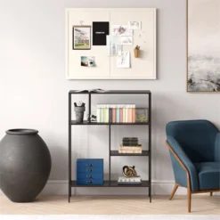 48" Tall Black Bronze Bookcase - Henn&Hart -Baxton Studio Shop GUEST 5ad1b1a2 b5c5 48c0 aea9 6f7954103f1c