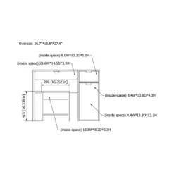 Lena 3 Drawer Vanity Set Dark Walnut - HOMES: Inside + Out -Baxton Studio Shop GUEST 5ae306ac e10b 4c62 8928 b6e17012af03