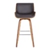 30" Gambier Mid-Century Swivel Bar Height Barstool Brown - Armen Living