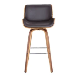 30" Gambier Mid-Century Swivel Bar Height Barstool Brown - Armen Living