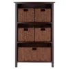 42.99" 6pc Milan Storage Shelf With Baskets Walnut - Winsome