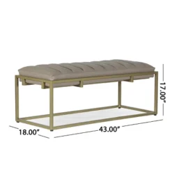 Riebe Contemporary Handmade Channel Stitch Ottoman Bench Dark Cream/Matte Gold - Christopher Knight Home 11 Riebe Contemporary Handmade Channel Stitch Ottoman Bench Dark Cream/Matte Gold - Christopher Knight Home -Baxton Studio Shop GUEST 5b35c381 0e2e 414b 9356 4986765571ca