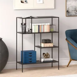 48" Tall Black Bronze Bookcase - Henn&Hart -Baxton Studio Shop GUEST 5bbdcef7 f9c7 4c8e a505 55e0db39e8bf