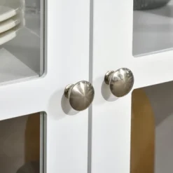 HOMCOM Kitchen Sideboard, Tempered Glass Door Buffet Cabinet With Adjustable Storage Shelf For Living Room, Kitchen, Study, White 8 HOMCOM Kitchen Sideboard, Tempered Glass Door Buffet Cabinet With Adjustable Storage Shelf For Living Room, Kitchen, Study, White -Baxton Studio Shop GUEST 5bd784cc c6c7 48d4 a5c6 4afab855a627
