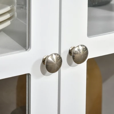 HOMCOM Kitchen Sideboard, Tempered Glass Door Buffet Cabinet With Adjustable Storage Shelf For Living Room, Kitchen, Study, White 4 HOMCOM Kitchen Sideboard, Tempered Glass Door Buffet Cabinet With Adjustable Storage Shelf For Living Room, Kitchen, Study, White - Image 4
