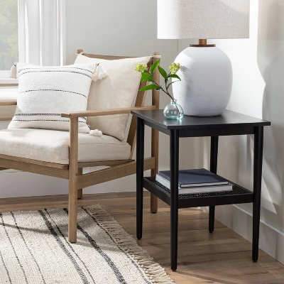 Wood & Cane Square Accent Side Table - Hearth & Hand™ With Magnolia 1 Wood & Cane Square Accent Side Table - Hearth & Hand™ With Magnolia