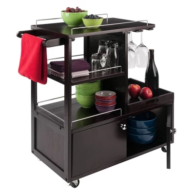 Galen Entertainment Cart With Serving Tray Wood/Espresso - Winsome 8 Galen Entertainment Cart With Serving Tray Wood/Espresso - Winsome - Image 8