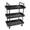 Metal Frame Bar Cart With Tray Shelves Black - The Urban Port