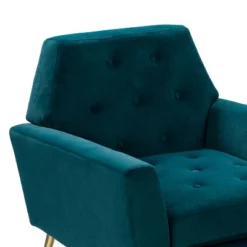 Set Of 2 Maris Velvet Living Room Armchair With Metal Base | Karat Home-TEAL -Baxton Studio Shop GUEST 5d2711f0 a163 4406 8c2e 57d4deb87496