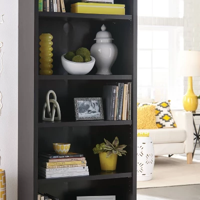 72.77" 5 Shelf Bookcase Black/Walnut - ClosetMaid 2 72.77" 5 Shelf Bookcase Black/Walnut - ClosetMaid - Image 2