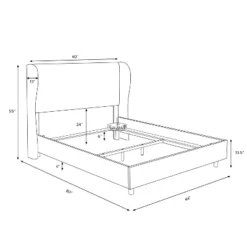 Tufted Woven Upholstered Wingback Bed - Skyline Furniture -Baxton Studio Shop GUEST 5da2749b d032 4d56 b9b0 63f6063781e0
