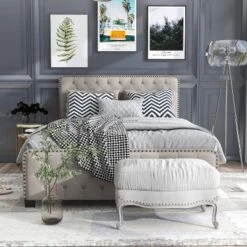 Phebe Button Tufted Upholstered Bed - HOMES: Inside + Out -Baxton Studio Shop GUEST 5daa06f4 f6bc 42d2 baa7 1aabde9e7c22