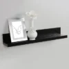 24" Modern Picture Ledge Floating Wall Shelf Black - Inplace