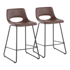 Set Of 2 Robbi Steel/Faux Leather Counter Height Barstools - LumiSource 19 Set Of 2 Robbi Steel/Faux Leather Counter Height Barstools - LumiSource -Baxton Studio Shop GUEST 5ee5b7da 82ee 420b a9fa d43655827461