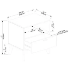 Reid 1 Drawer Nightstand Walnut - Linon -Baxton Studio Shop GUEST 5f19cb72 51df 485f a619 1d6f3cb5b5ae