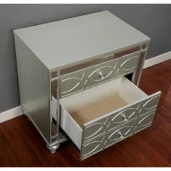 2pc Queen La Mesa Bedroom Set With Nightstand Silver - HOMES: Inside + Out -Baxton Studio Shop GUEST 5f5d2b01 3836 4782 8a7c 2c7c04756d46