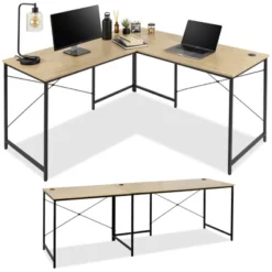 Best Choice Products 94.5in Modular L-Shaped Desk, Corner Workstation, 2-Person Study Table For Home, Office -Baxton Studio Shop GUEST 5f7235ce 8ea6 4825 b7ad 2c1a0636e911