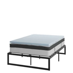 Flash Furniture 14 Inch Metal Platform Bed Frame With 12 Inch Pocket Spring Mattress In A Box And 2 Inch Cool Gel Memory Foam Topper -Baxton Studio Shop GUEST 5fe94ba5 da5e 4c5d b270 56f38ac9ed99