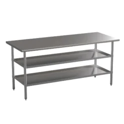 Emma And Oliver NSF Certified Stainless Steel 18 Gauge Work Table With 2 Undershelves -Baxton Studio Shop GUEST 600d1565 e75a 4a66 8f4f a035694eb7d6