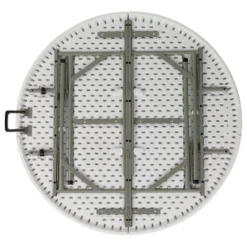 Flash Furniture 4-Foot Round Bi-Fold Granite White Plastic Banquet And Event Folding Table With Carrying Handle -Baxton Studio Shop GUEST 60975abb e22b 4eb9 8066 e95f5204ca25