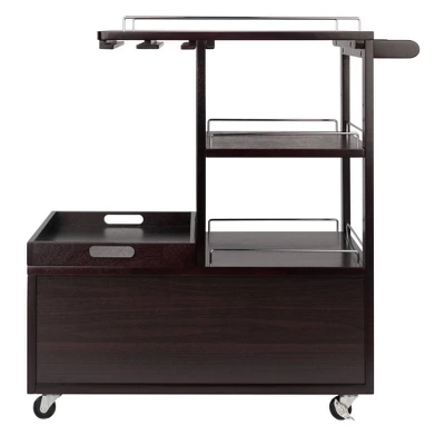 Galen Entertainment Cart With Serving Tray Wood/Espresso - Winsome 5 Galen Entertainment Cart With Serving Tray Wood/Espresso - Winsome - Image 5