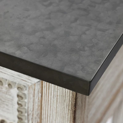 LuxenHome Distressed White Wood And Metal 3-Drawer 1-Shelf Console And Entry Table 13 LuxenHome Distressed White Wood And Metal 3-Drawer 1-Shelf Console And Entry Table - Image 13