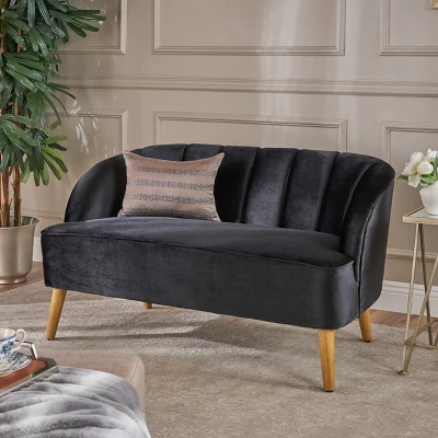 Amaia Modern New Velvet Settee - Christopher Knight Home 1 Amaia Modern New Velvet Settee - Christopher Knight Home