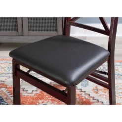Set Of 2 Triena X Back Folding Chair Upholstered Seat Espresso - Linon -Baxton Studio Shop GUEST 61f7912e 1411 437b a5d6 c81c952c775b