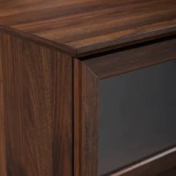 Modern Wood And Glass Door Console TV Stand For TVs Up To 65" - Saracina Home -Baxton Studio Shop GUEST 6204f7b3 992e 4f82 a943 9efb977bf63a