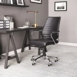 Modern Low Back Adjustable Office Chair Black - ZM Home -Baxton Studio Shop GUEST 62594b68 4f2f 4363 be49 e382b79b242f