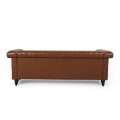 Drury Contemporary Channel Stitch 3 Seater Sofa With Nailhead Trim - Christopher Knight Home -Baxton Studio Shop GUEST 62f9f028 490f 4c6d 842e 2785e9b9c672