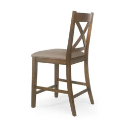 2pc Emory Farmhouse Upholstered Wood Counter Height Barstools - Christopher Knight Home -Baxton Studio Shop GUEST 63491100 d505 4a9d 8562 2e7a2bb1b0d5