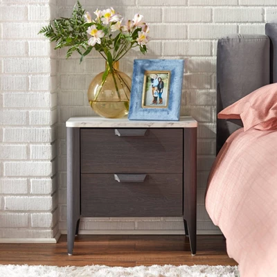 Keely Nightstand Charcoal Gray - Buylateral 1 Keely Nightstand Charcoal Gray - Buylateral
