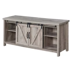 Blake Barn Door TV Stand For TVs Up To 55" With Shelves And Sliding Cabinets - Breighton Home -Baxton Studio Shop GUEST 646a5b78 e480 4fd2 b922 e593e6a50506