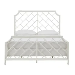 Queen Brinley Geometric Mosaic Metal Bed White - Inspire Q 12 Queen Brinley Geometric Mosaic Metal Bed White - Inspire Q -Baxton Studio Shop GUEST 64981baf 9b18 4174 bc47 323c76f23e18