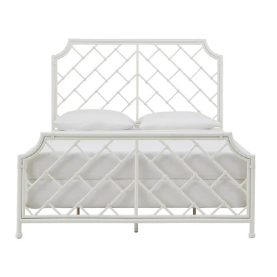 Queen Brinley Geometric Mosaic Metal Bed White - Inspire Q 5 Queen Brinley Geometric Mosaic Metal Bed White - Inspire Q - Image 5