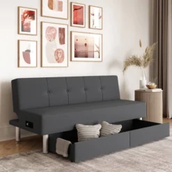 Wilton Dream Convertible Futon Sofa Bed Charcoal - Serta -Baxton Studio Shop GUEST 653485d4 0a3d 4e9d 8cc0 ddd20ca046e1