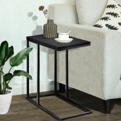 Costway Coffee Tray Sofa Side End Table Ottoman Couch Console Stand TV Lap Snack Black