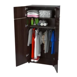 4 Door Wardrobe/Armoire Espresso - Inval 10 4 Door Wardrobe/Armoire Espresso - Inval -Baxton Studio Shop GUEST 65f27695 6c8f 4897 b12f 749b10b46469