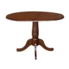 29.5" Lyla Round Dual Drop Leaf Pedestal Extendable Dining Table Espresso Brown - International Concepts