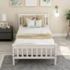 Twin Size Wood Platform Bed With Headboard, Footboard And Wooden Slat Support-ModernLuxe