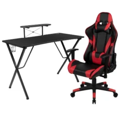 Flash Furniture Gaming Desk And Reclining Gaming Chair Set With Cup Holder, Headphone Hook, And Monitor/Smartphone Stand -Baxton Studio Shop GUEST 6815d124 939a 4e5f be71 3d1f9fa0c351 1